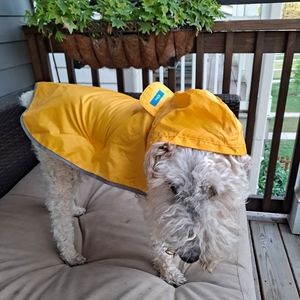 RC Pets Yellow Dog Hooded Rain Coat With Pouch